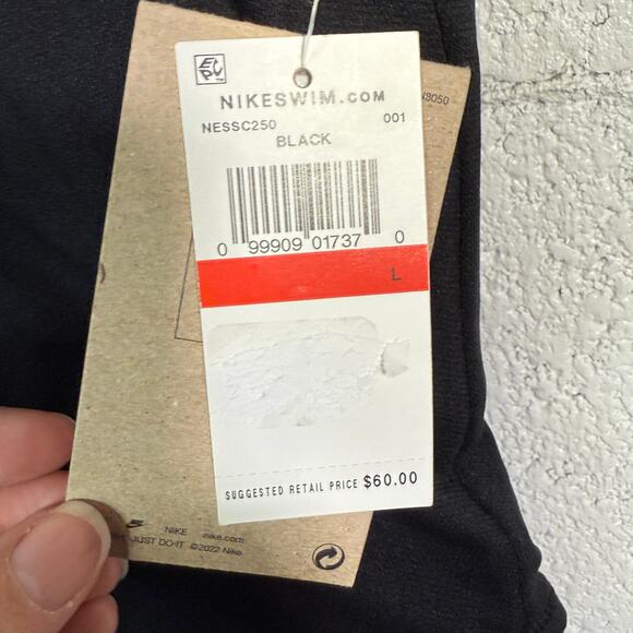 Nike Logo, Open-Back One-Piece Swimsuit Blk/wht Large - Picture 9 of 9